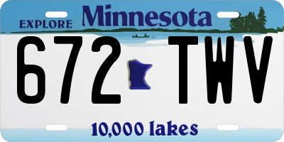 MN license plate 672TWV