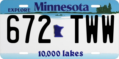 MN license plate 672TWW