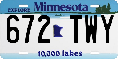 MN license plate 672TWY