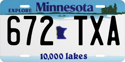 MN license plate 672TXA