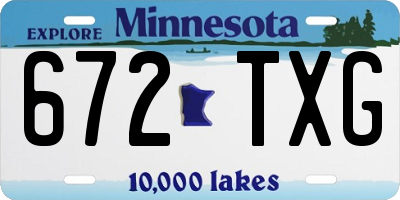 MN license plate 672TXG