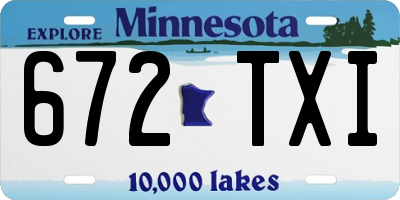 MN license plate 672TXI