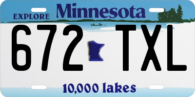 MN license plate 672TXL