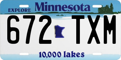 MN license plate 672TXM