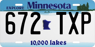 MN license plate 672TXP