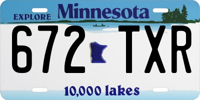 MN license plate 672TXR