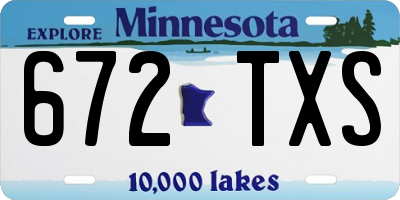 MN license plate 672TXS