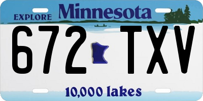 MN license plate 672TXV