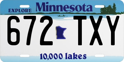 MN license plate 672TXY