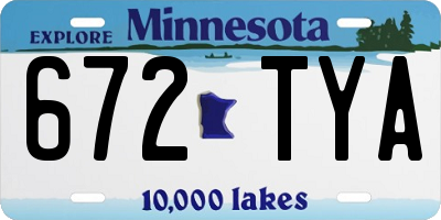 MN license plate 672TYA
