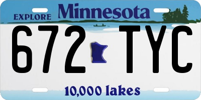 MN license plate 672TYC
