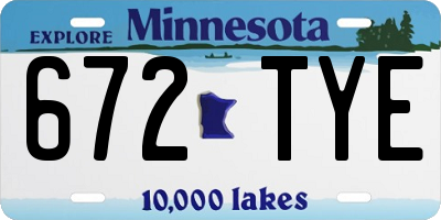 MN license plate 672TYE
