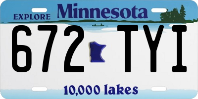 MN license plate 672TYI