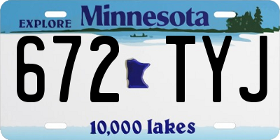 MN license plate 672TYJ