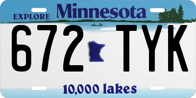 MN license plate 672TYK