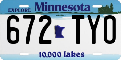MN license plate 672TYO
