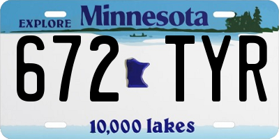 MN license plate 672TYR