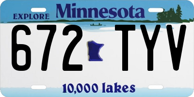 MN license plate 672TYV