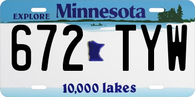 MN license plate 672TYW