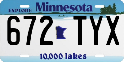 MN license plate 672TYX