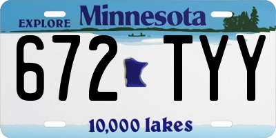 MN license plate 672TYY