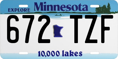 MN license plate 672TZF