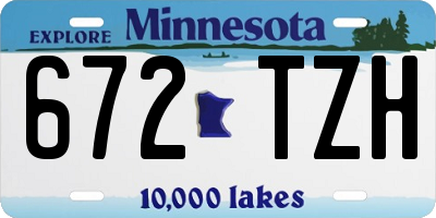 MN license plate 672TZH