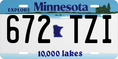 MN license plate 672TZI