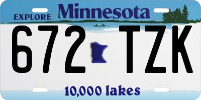 MN license plate 672TZK