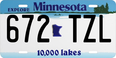 MN license plate 672TZL