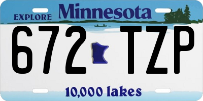 MN license plate 672TZP