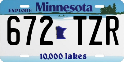 MN license plate 672TZR
