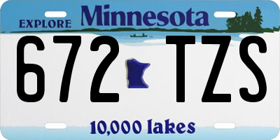 MN license plate 672TZS