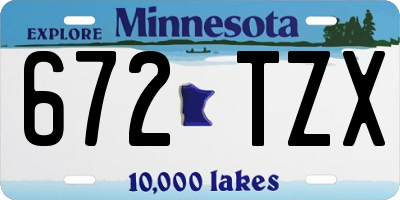 MN license plate 672TZX