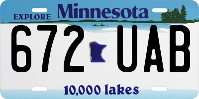 MN license plate 672UAB