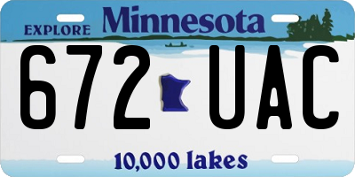 MN license plate 672UAC