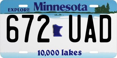 MN license plate 672UAD