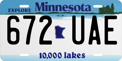 MN license plate 672UAE