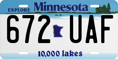 MN license plate 672UAF