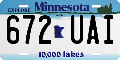 MN license plate 672UAI