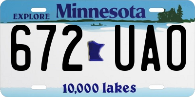 MN license plate 672UAO