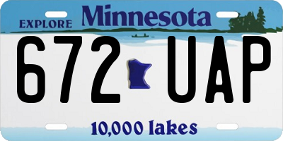 MN license plate 672UAP