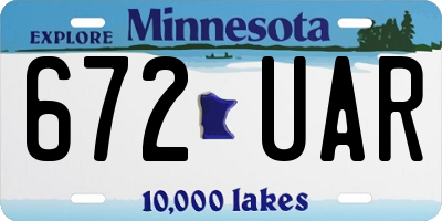 MN license plate 672UAR