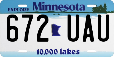 MN license plate 672UAU