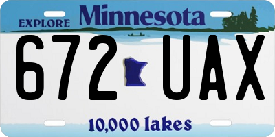 MN license plate 672UAX