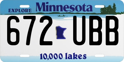 MN license plate 672UBB