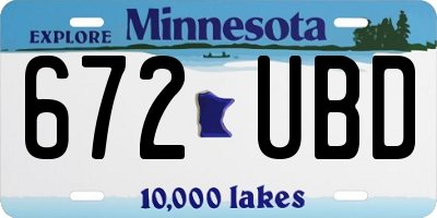 MN license plate 672UBD