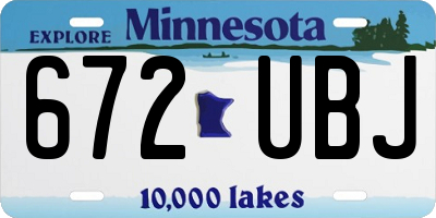 MN license plate 672UBJ