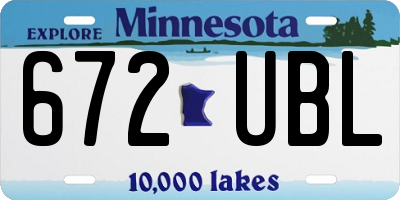 MN license plate 672UBL