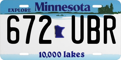 MN license plate 672UBR